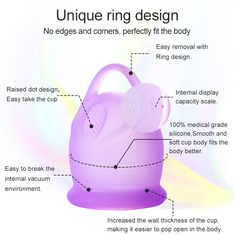 Furuize Wholesale Factory Price Reusable 100% Medical Grade Silicone Organic Copa Menstrual Cups Comfortable Women Silicone Menstrual Disc