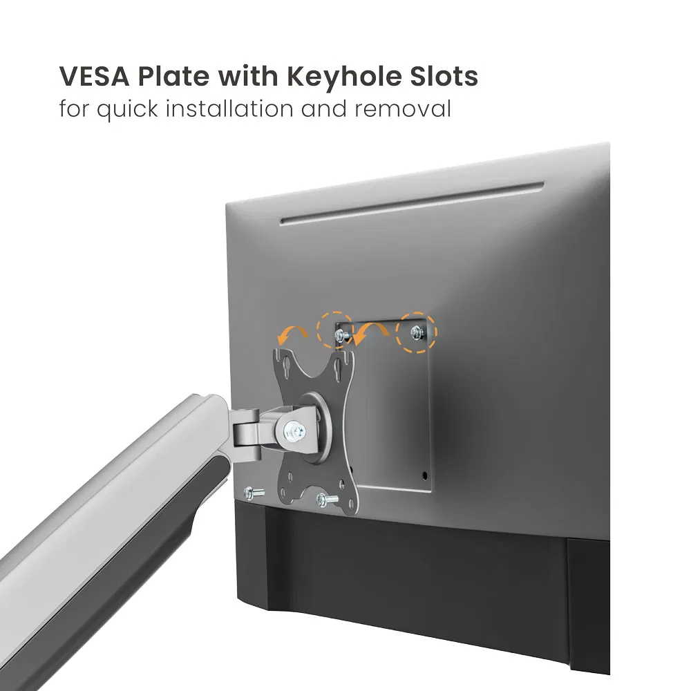 Кронштейн для монитора с газовой пружиной и USB, до 45 дюймов