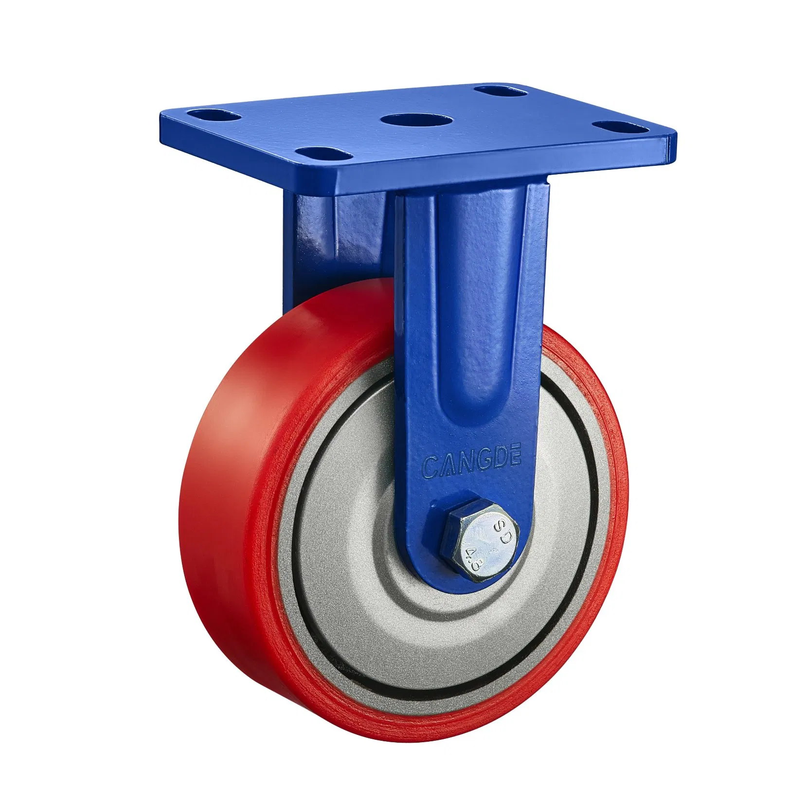 150mm Ultra Heavy Duty Industrial Castor 6 Inch Iron Core Red Polyurethane Swivel Caster
