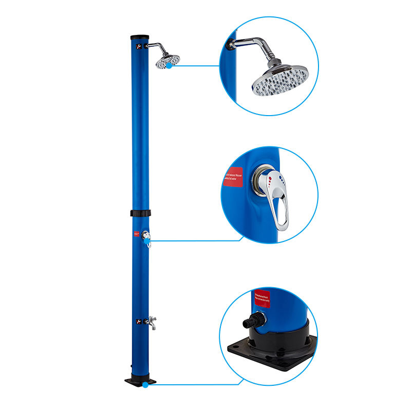 Manufacturer 20L Outdoor Pool Shower Column Set Stainless Steel Portable Shower Pipe Shower Fixture Thermostatic