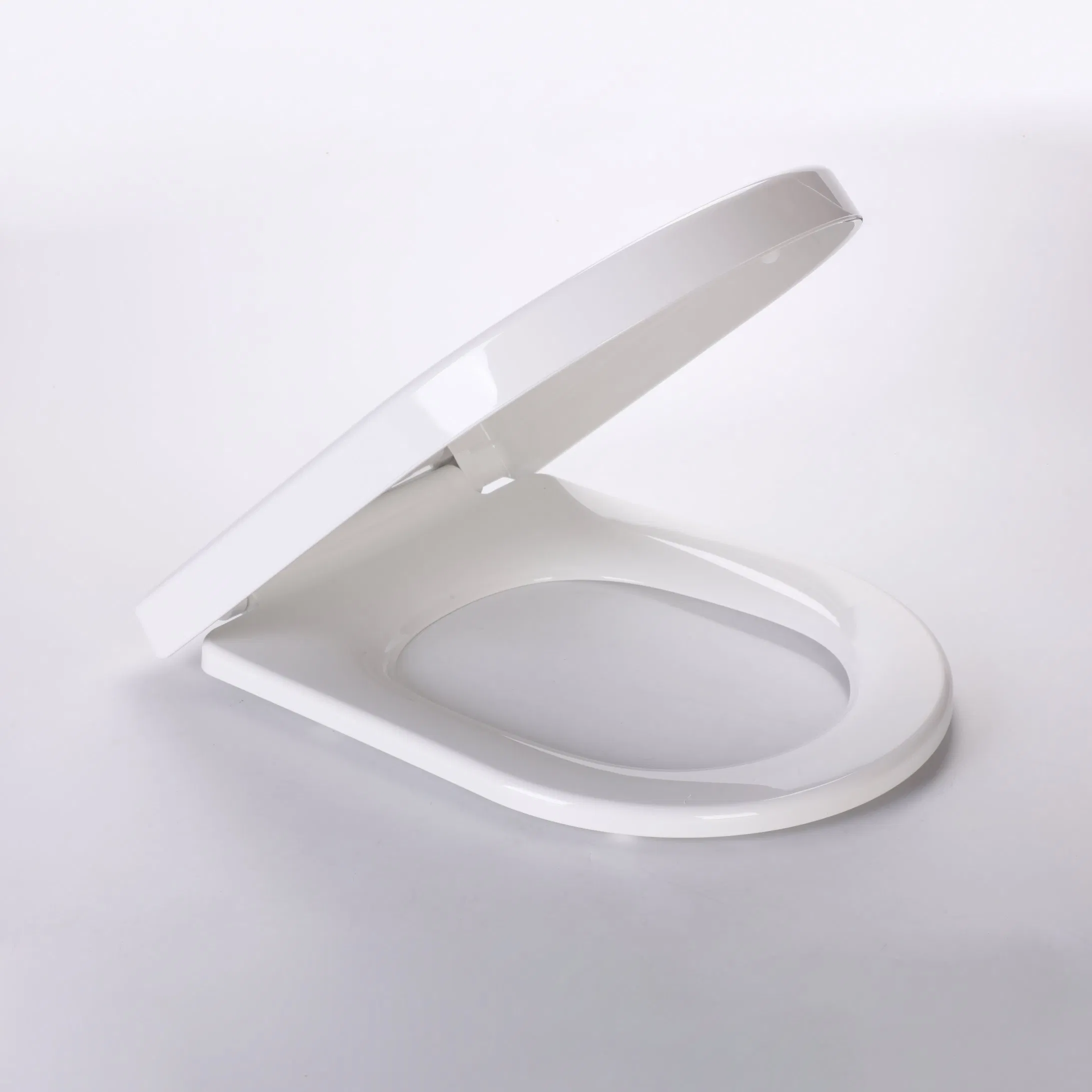 UF Toilet Seat Will Slowly Close and Never Loosen, D-Shape, Long Lasting White