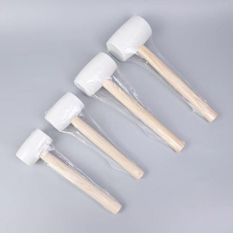 Fiberglass Handle White Double-Headed Rubber Head Rubber Sledge Rubber Hammer