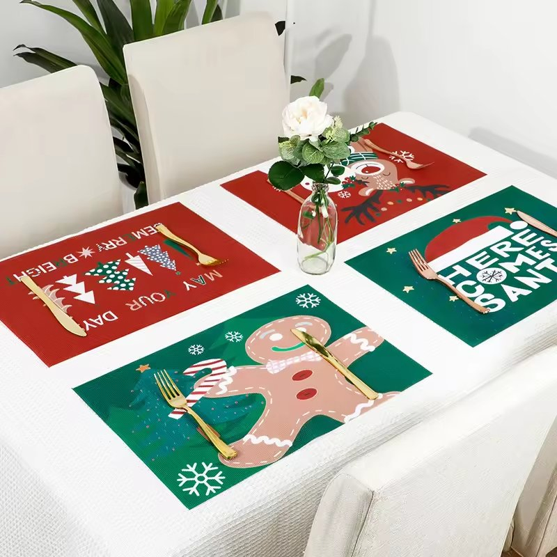 PVC Christmas Placemats Custom Printed for Christmas Table Mat