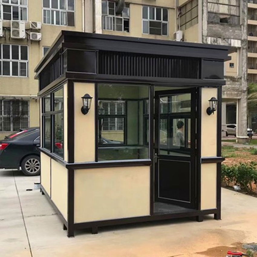 Cheap Portable European Style Real Stone Paint Outdoor Security Community School Duty Guard Container House for Kiosk