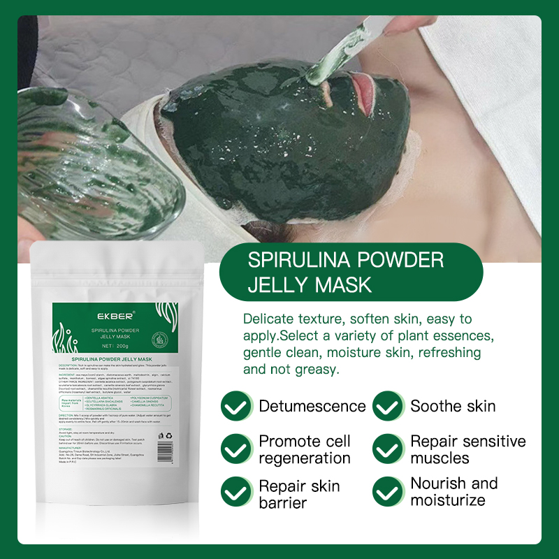 Tiktok Top Sale Algin Hydro Jelly Sleep Effective Replenish Water 200g Spirulina Small Molecule Collagen Powder Jelly Mask