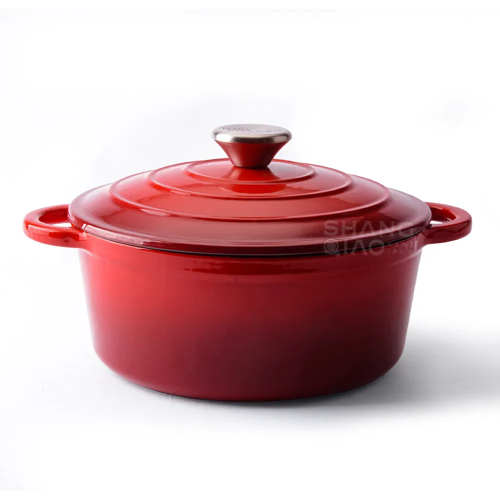 Чугунная эмалированная жаровня с крышкой