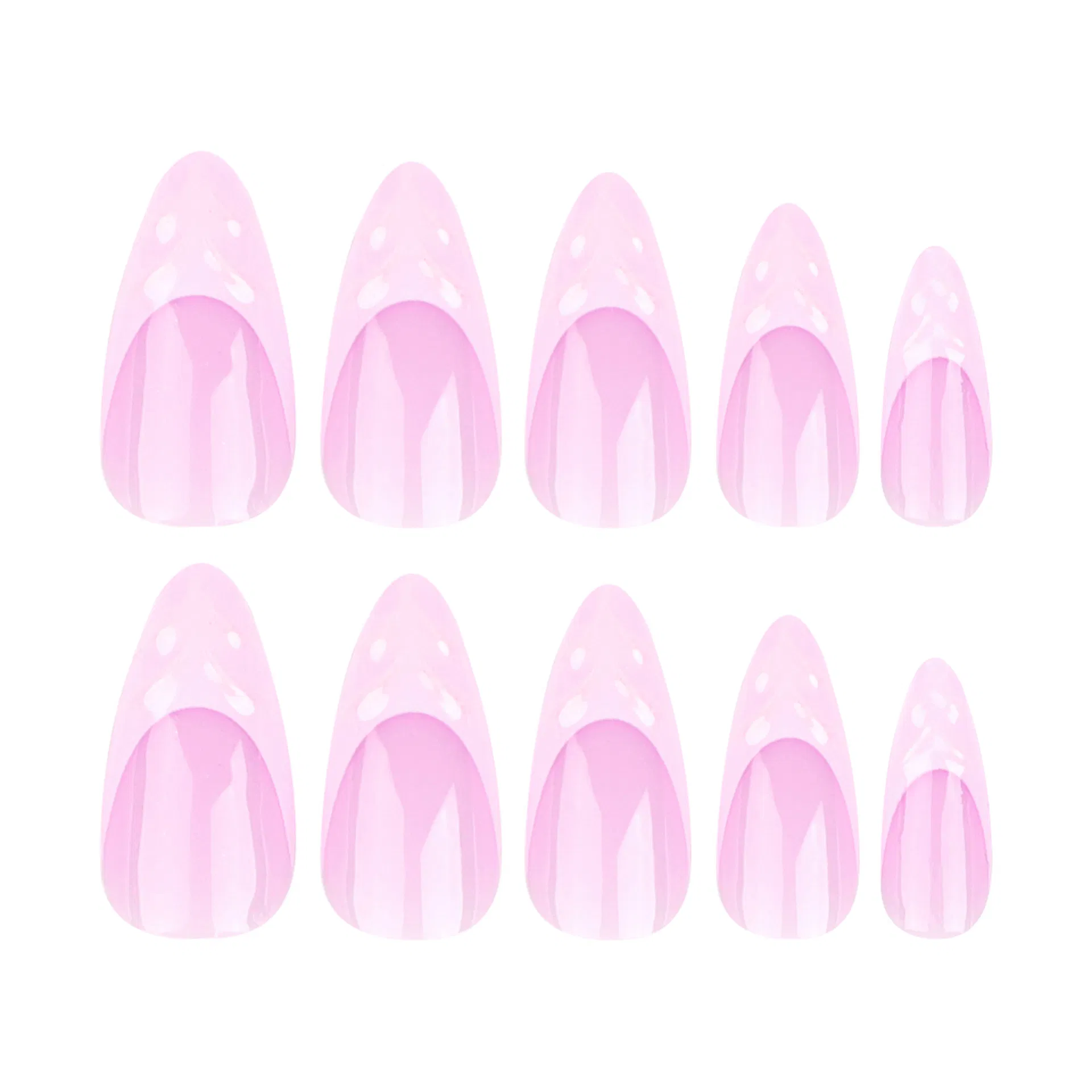 3D Water Ripple Removable Nail Plate French Pink Nail