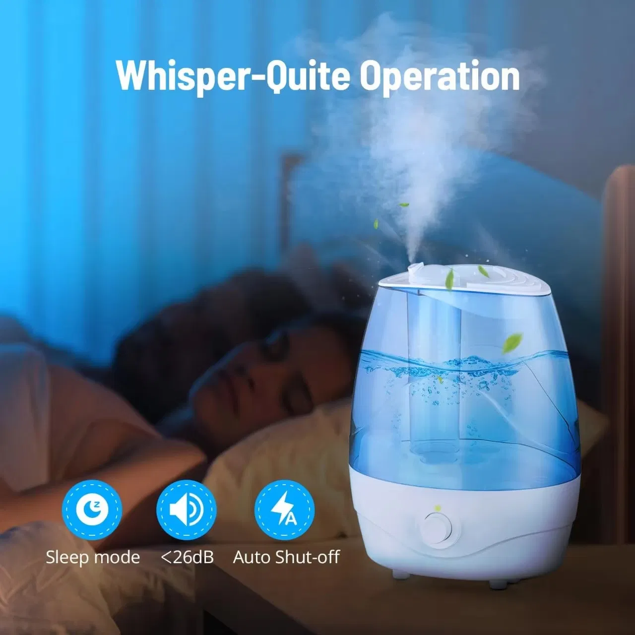 Noiseless 5L Humidifier Room Humidifier Classic Home Baby Room Quiet 2.5L Air Ultrasonic Cool Mist Humidifier for Peaceful Spaces