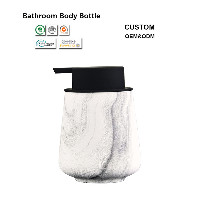 400ml Retro Square Bathroom Ceramic Bottle for Homestay Body Soap Dispensing