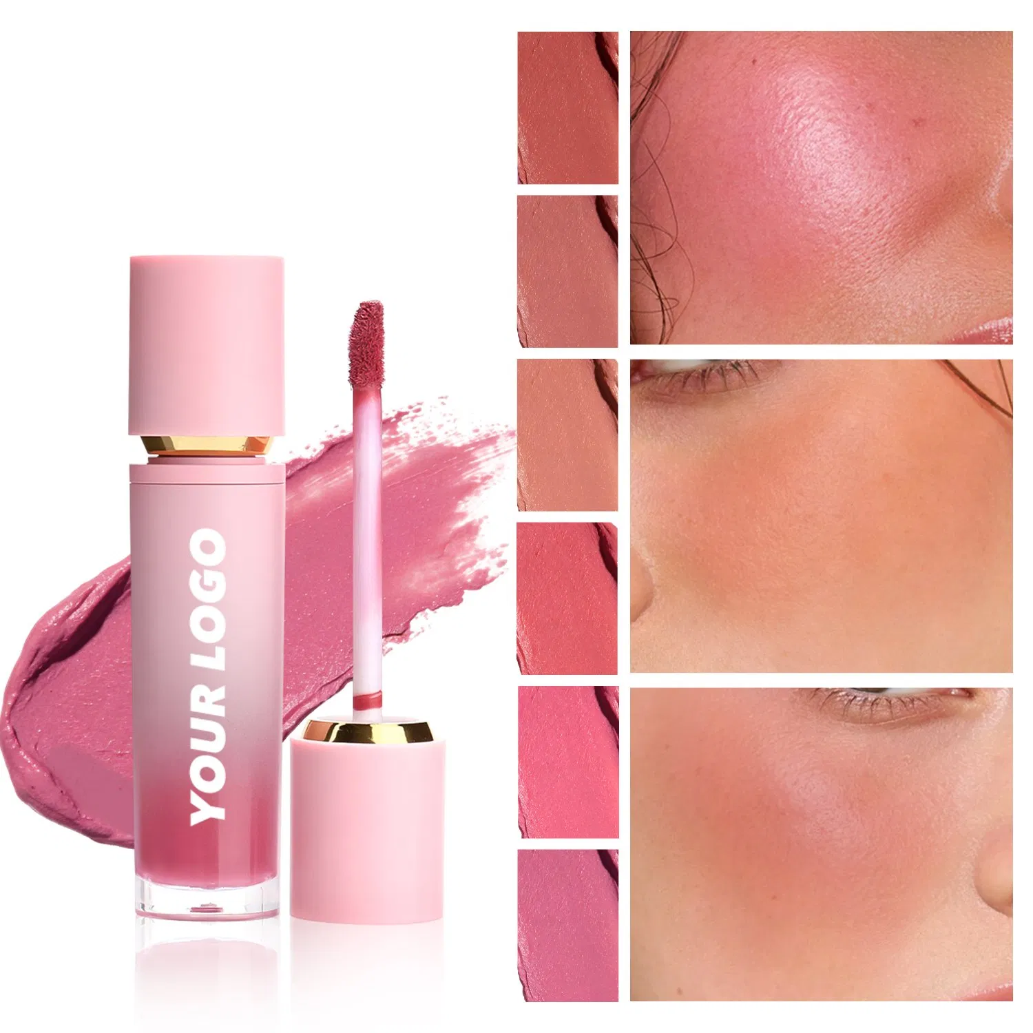 Private Label Liquid Blush 3 in 1 Multifunctional Cosmetics Tube