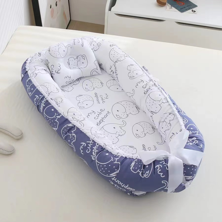 Pure Cotton Portable Newborn Baby Bed Flexible Folding Baby Travel Bed Nest Sleeping Baby Lounger