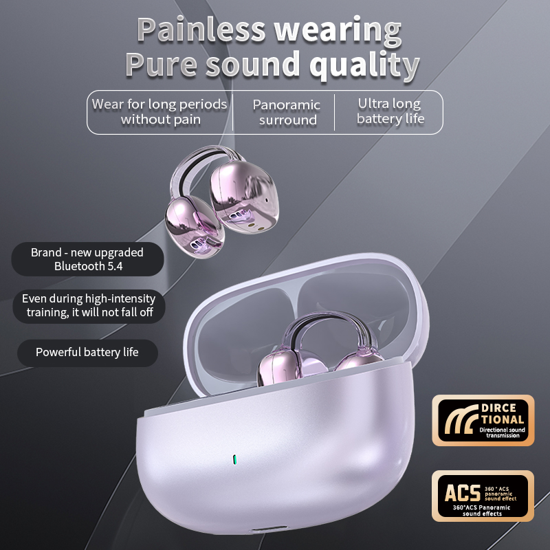 Беспроводные наушники Air Clip с клипсой, Bluetooth 5.4