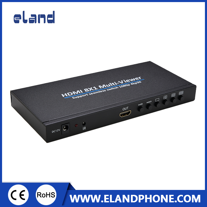 8-портовый HDMI-коммутатор с квадро-видео, Full HD 1080P
