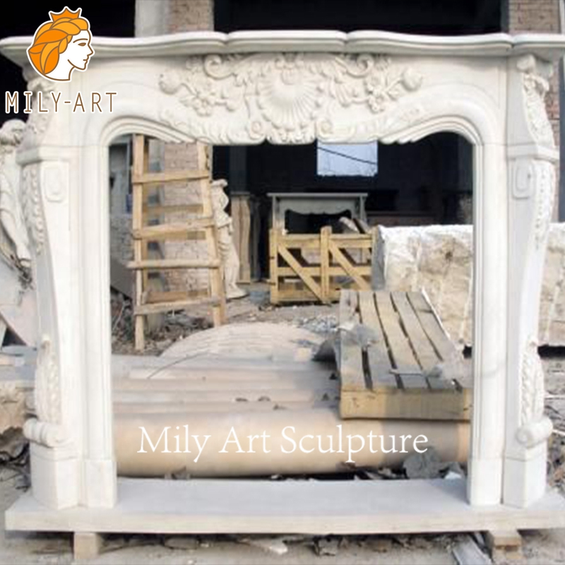 Factory Price Detailed Carving Marble Fireplace Surround