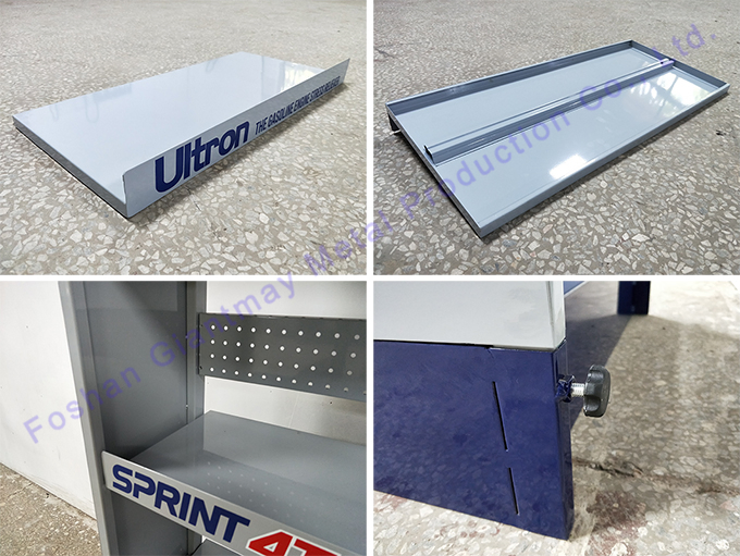 4 Tiers Metal Lubricant Engine Oil Display Rack Shelf Stand