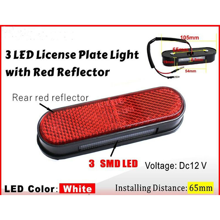 Светодиодный фонарь номерного знака с E-MARK, 3 LED