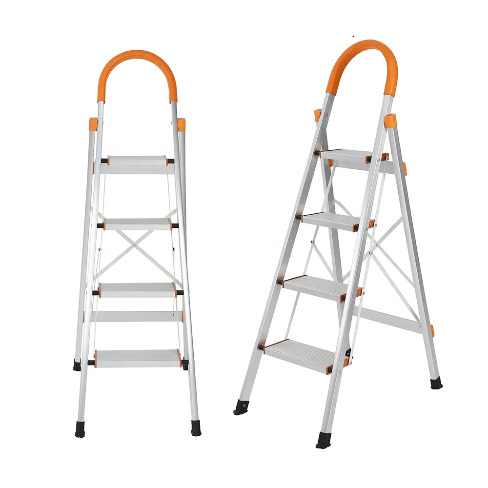 Aluminum Household Ladder 4-Step Folding Ladder with Non-Slip Feet (26470401)