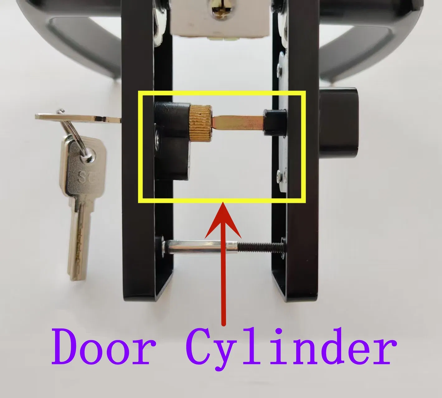 Mechanical Single Tongue 5050 with Key Interior Three-Bar Set Wooden Aluminum Alloy Bathroom Door Lock