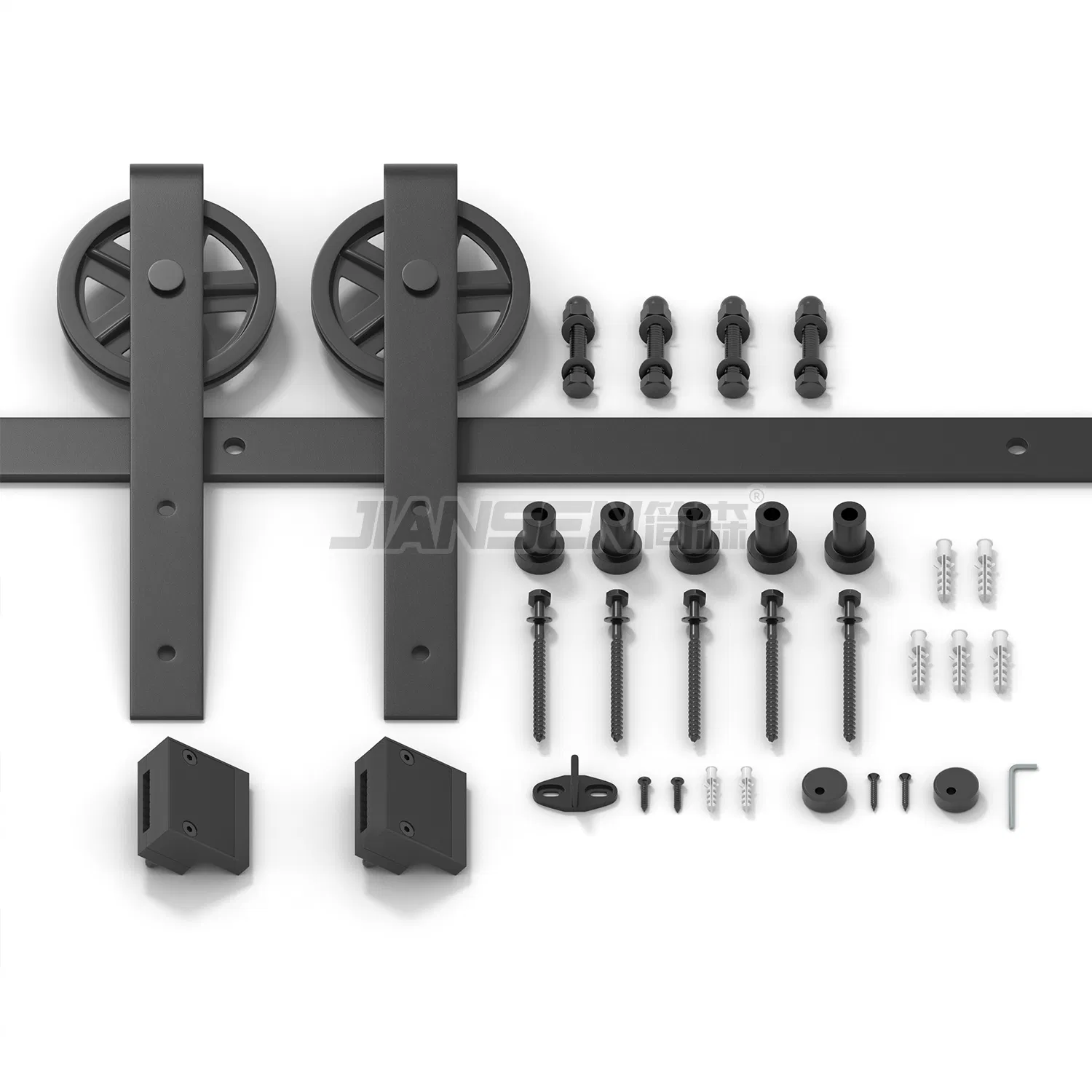 Antique Style Carbon Steel Wooden Door Sliding Barn Door Hardware Kit