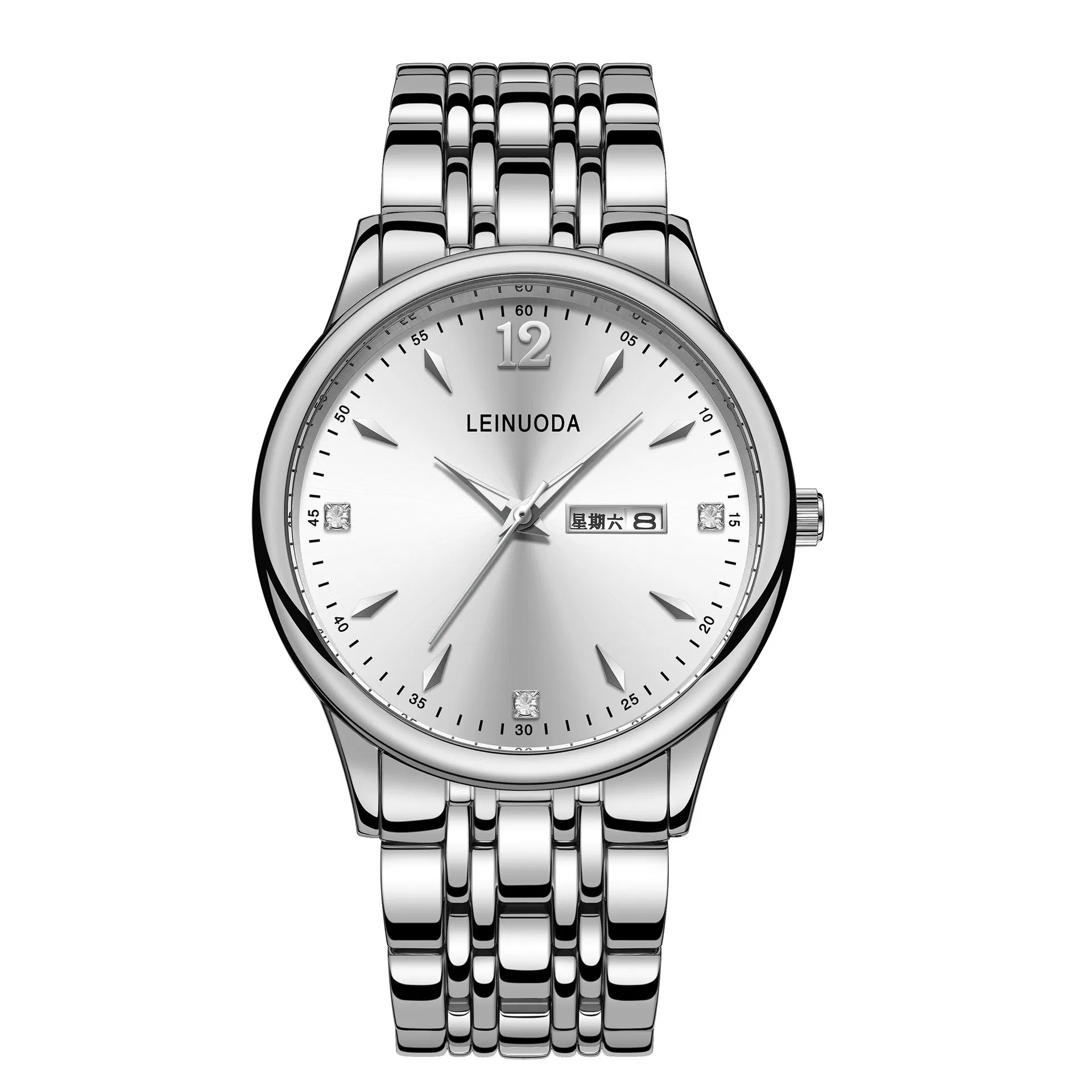 Simple Quartz Dual Calendar Fashionable Waterproof Watch