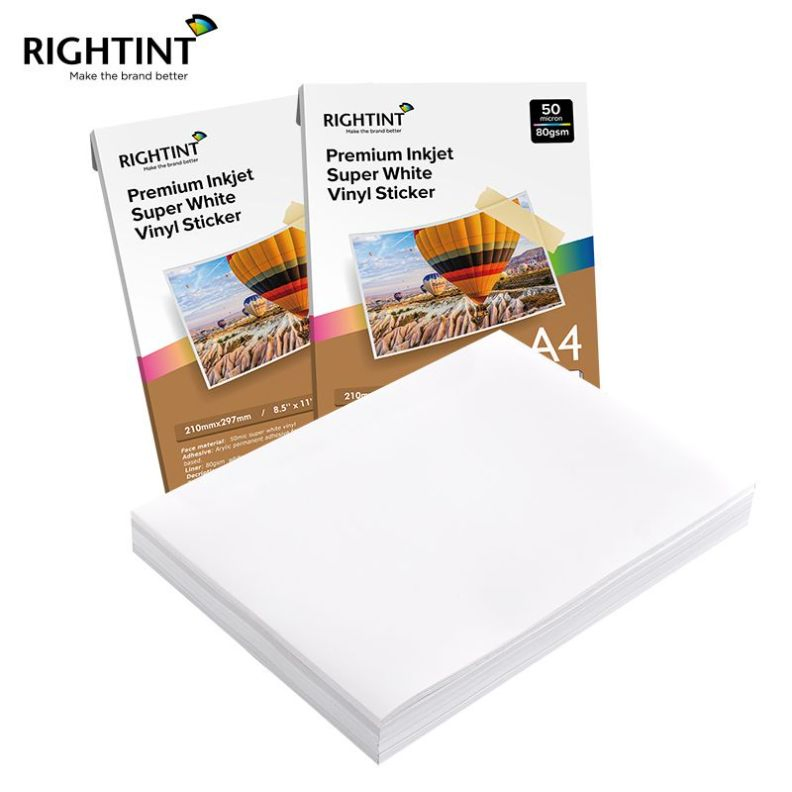Rightint Glassine Carton A4, OEM Vinyl Labels Self Adhesive Paper