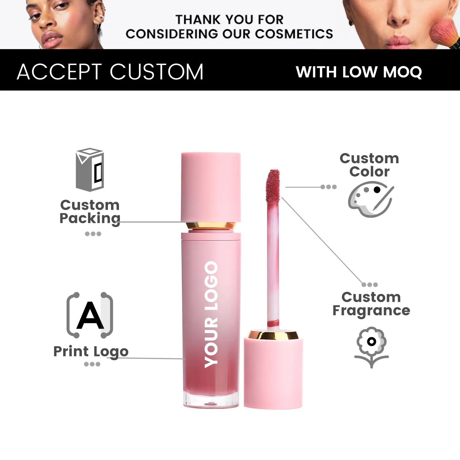 Private Label Liquid Blush 3 in 1 Multifunctional Cosmetics Tube