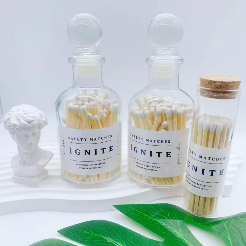 Handcrafted Match Sticks in Stylish Bottle for Relaxation and Aromatherapy