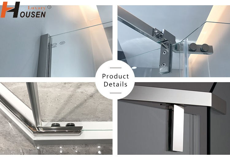 Custom Modern Indoor Tempered Glass Door Shower Room with Frame