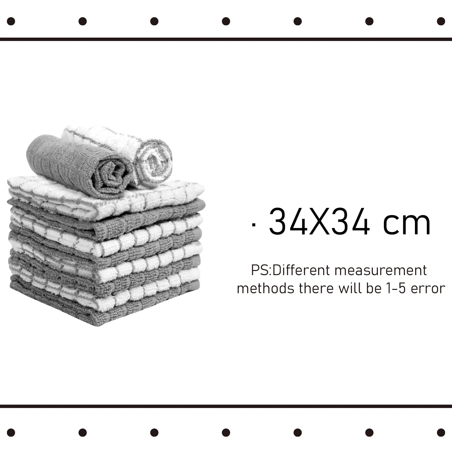 Cotton Dish Cloths Towels for Kitchen, Light and Soft, Quick Drying Rags for Cleaning