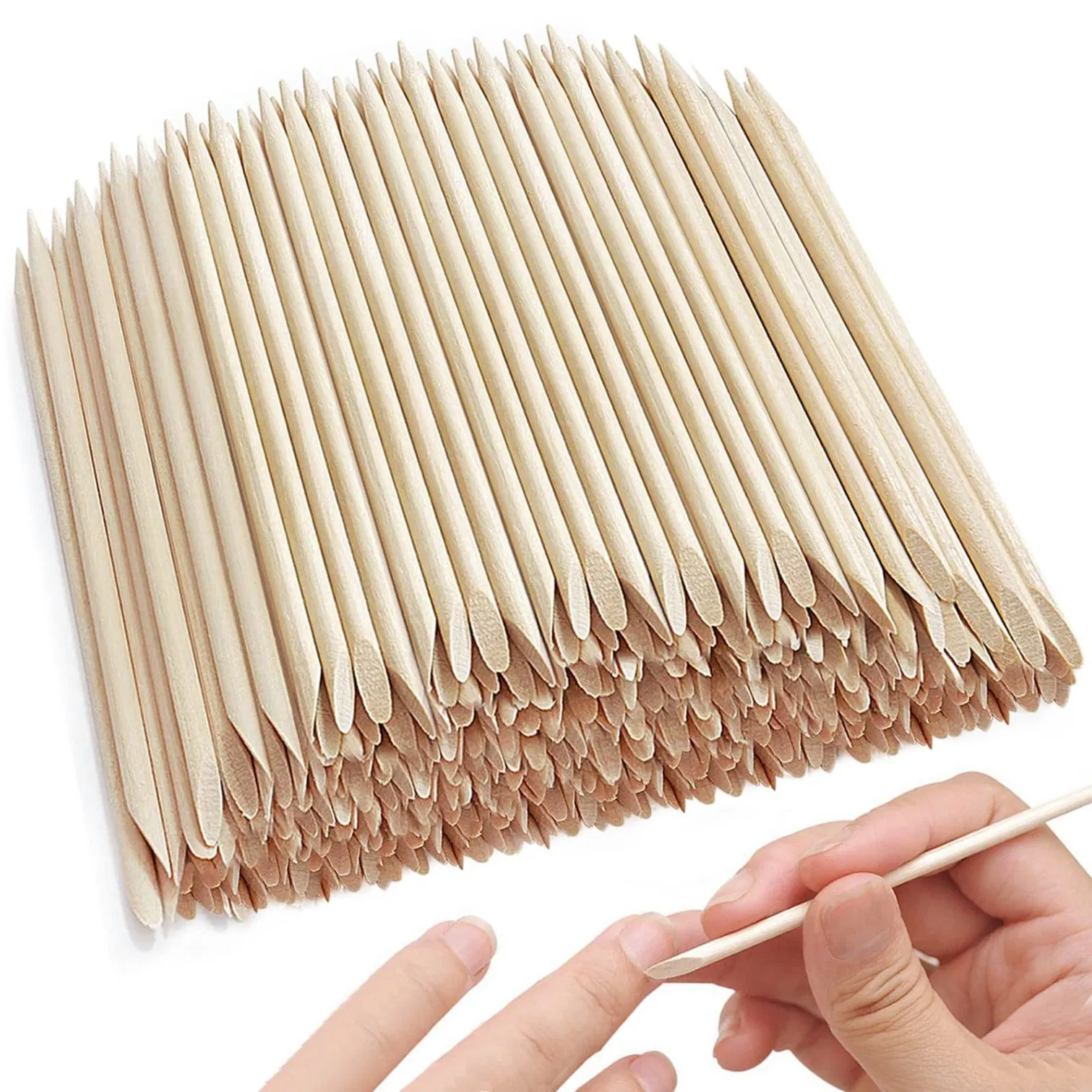 200PCS Nail Wooden Art Tools Nail Art Stickers Orange Wood Sticks