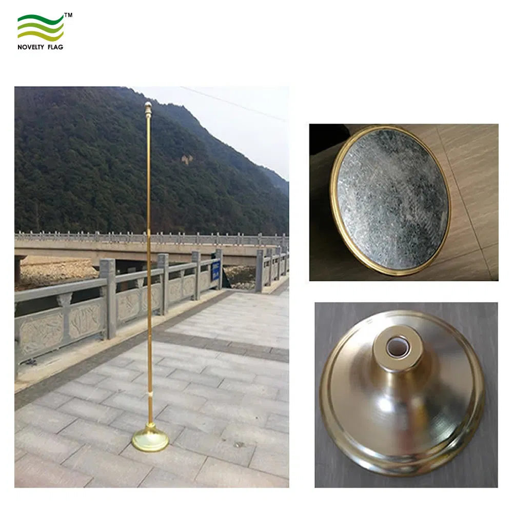 240cm Adjustable Telescopic Aluminum Indoor Floor Golden Silver Flagpole Stand