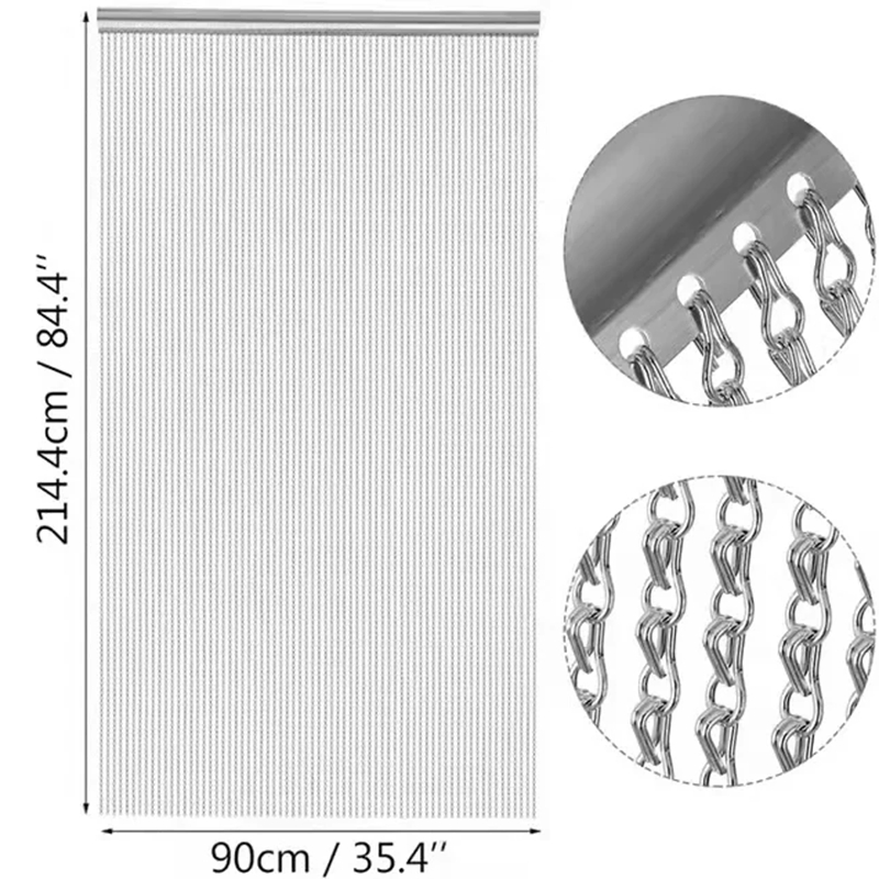 Flexible Strong Decorative Aluminium Chain Fly Screen for Door & Room Divider