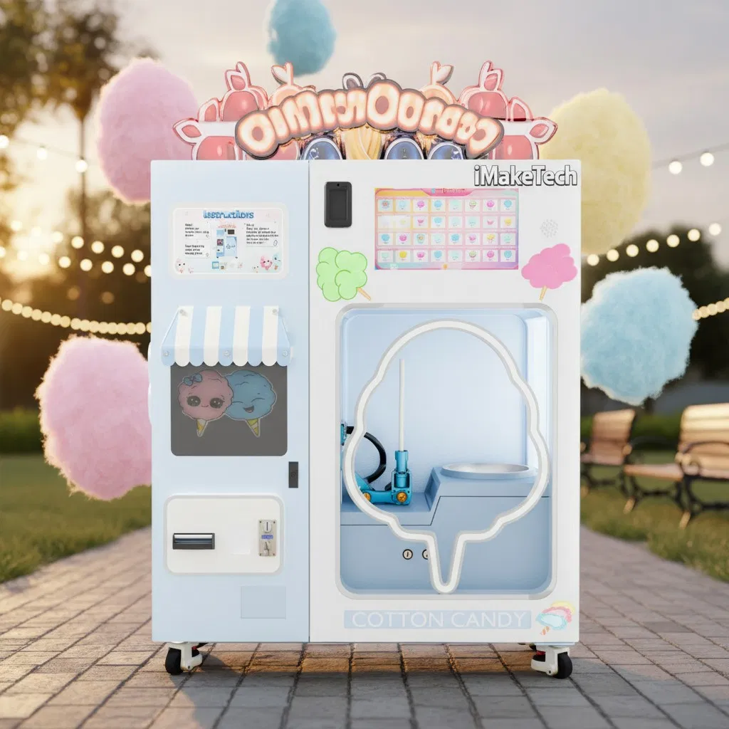 Automatic Vending Machine Smart Marshmallow Self-Service Cotton Candy Vending Machine for Kids' Playgrounds