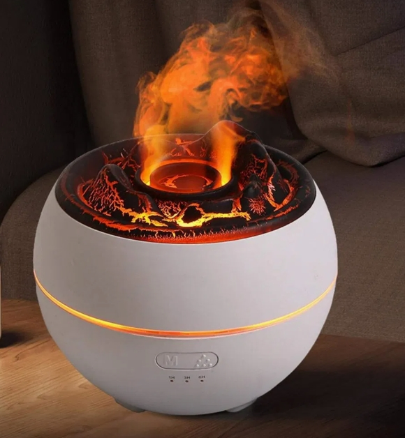 Flame Humidifier and Oils Diffuser with Realistic LED Essential Oil Diffusers