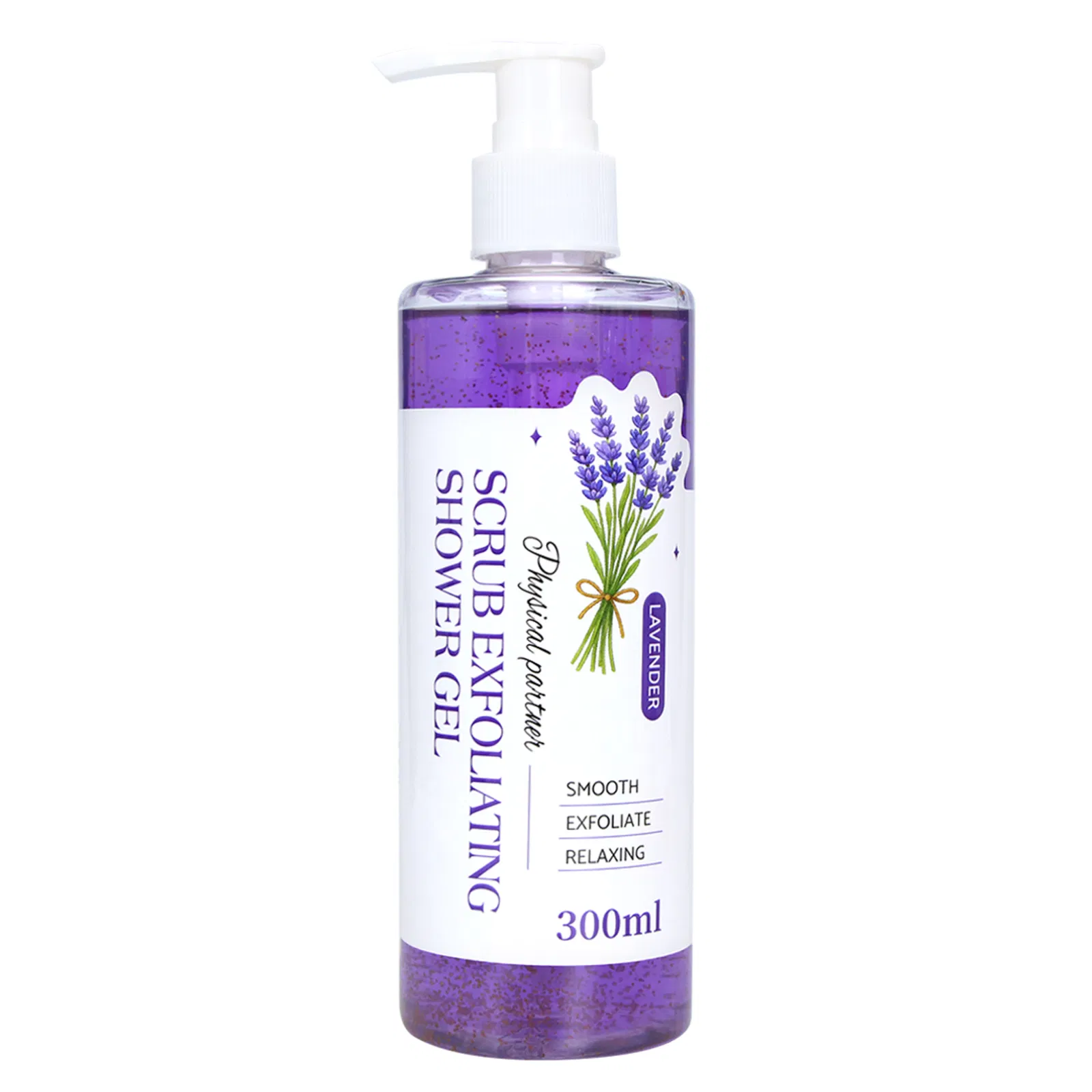 Beauty Cosmetics Body Wash All Skin Types Lavender Scrub Exfoliating Shower Gel