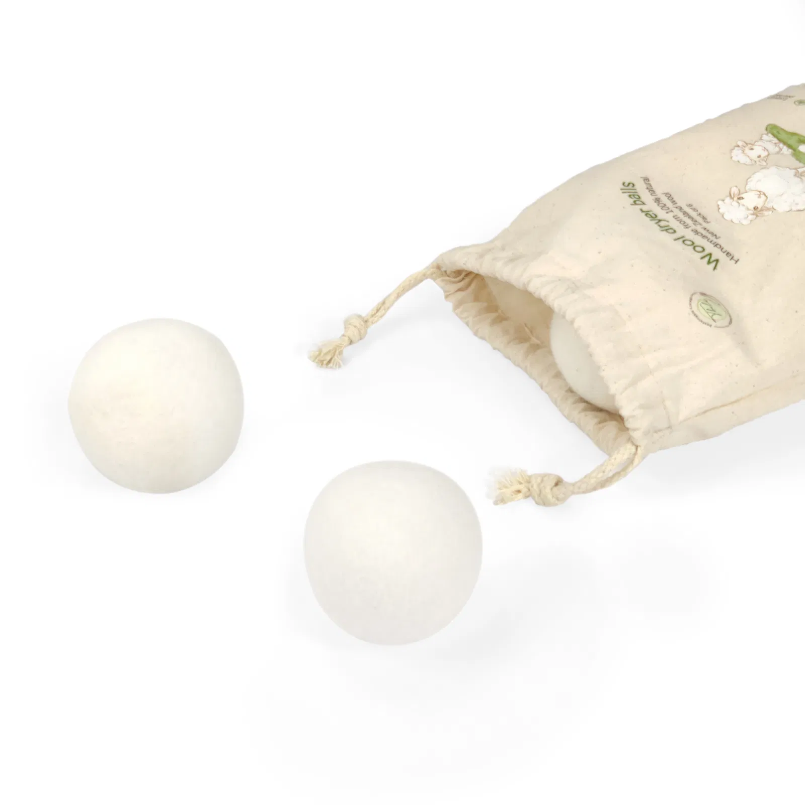 6 Pack Nature Organic 100% New Zealand Wool Dryer Balls for Laundry