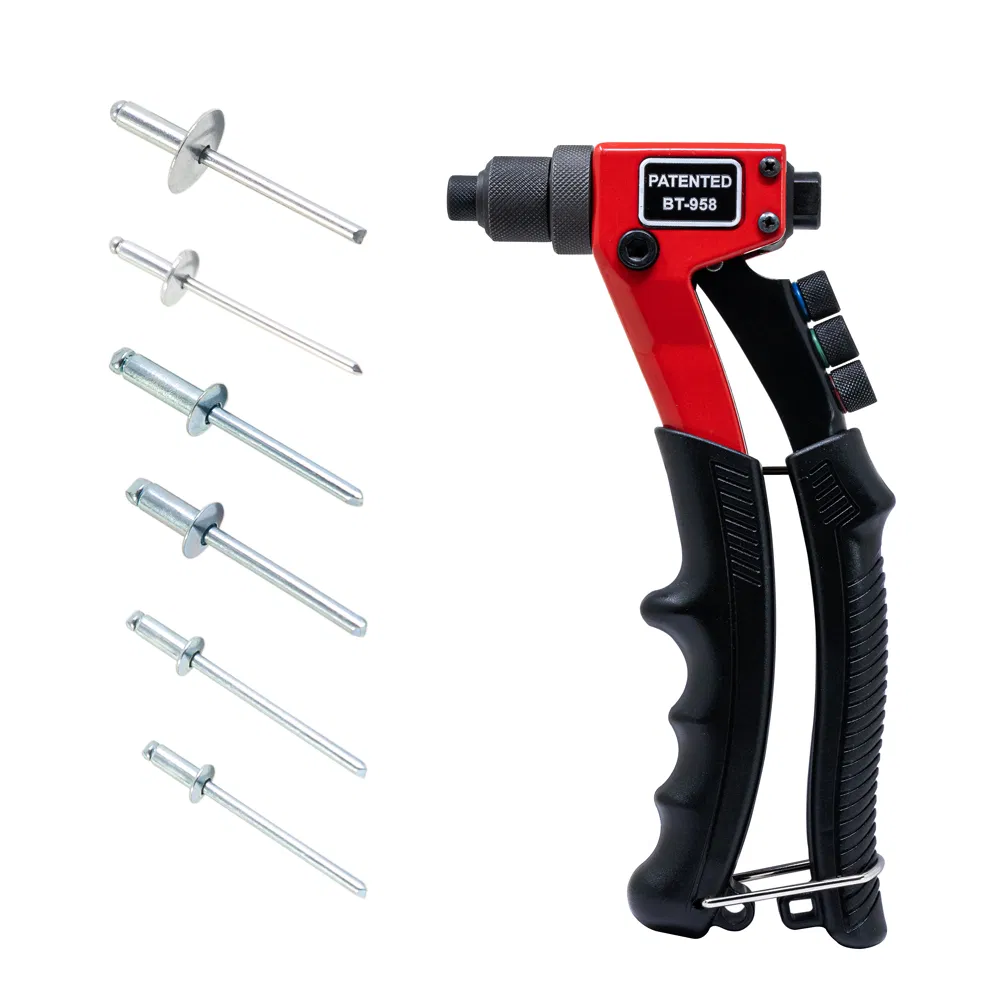 Hand Riveter Threaded Insert Tool Rivet Gun Cordless Riveter Single Rivet Gun Manual Short Rivet Gun 4.0 Stainless Steel Rivet Bt-958 Rivet Gun