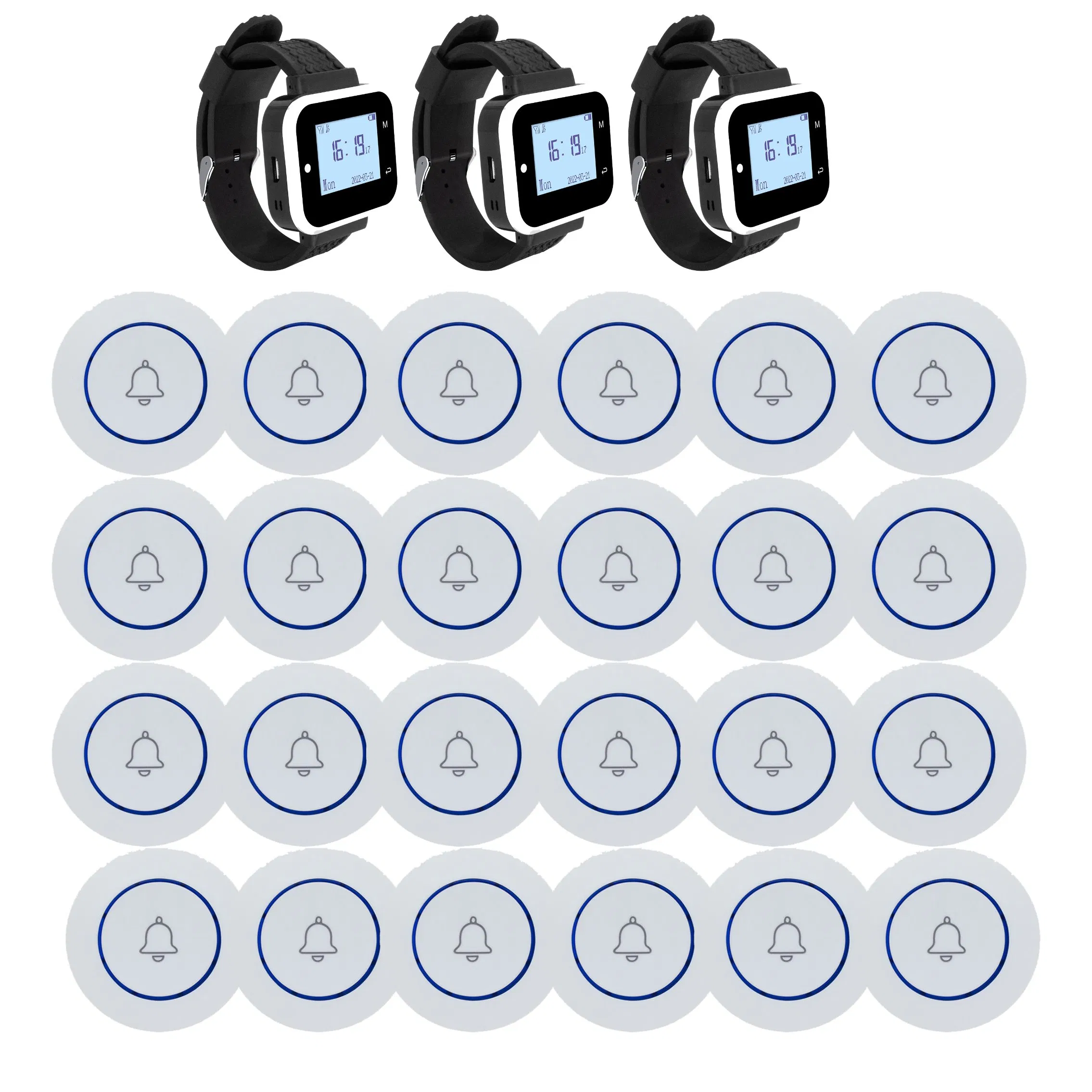 24 Button Transmitters 2 Wrist Pagers - Wireless Calling System