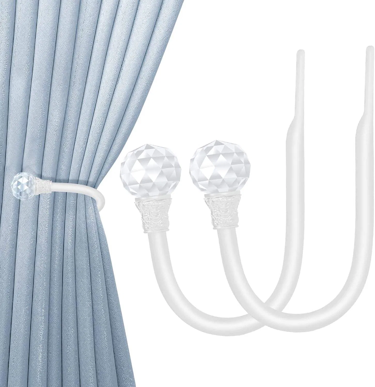 Easy Install Curtain Tieback Holder Self Adhesive Curtain Holdback with Multi-Purpose