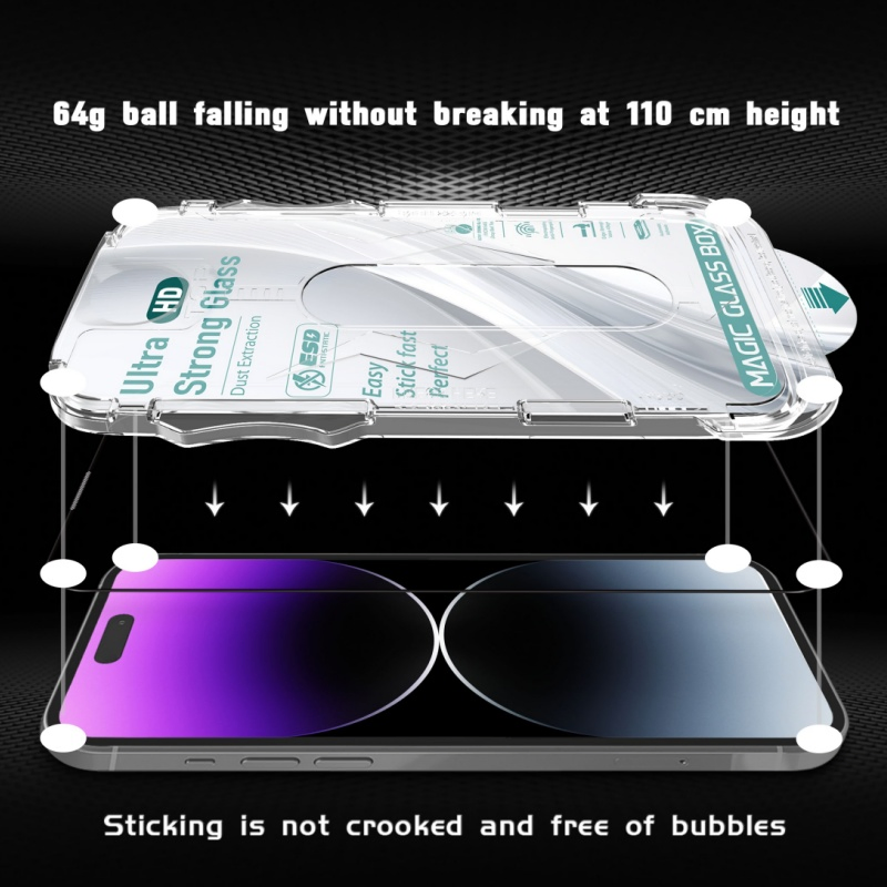 Защитное стекло для Phone 17 PRO Max с рамкой для установки