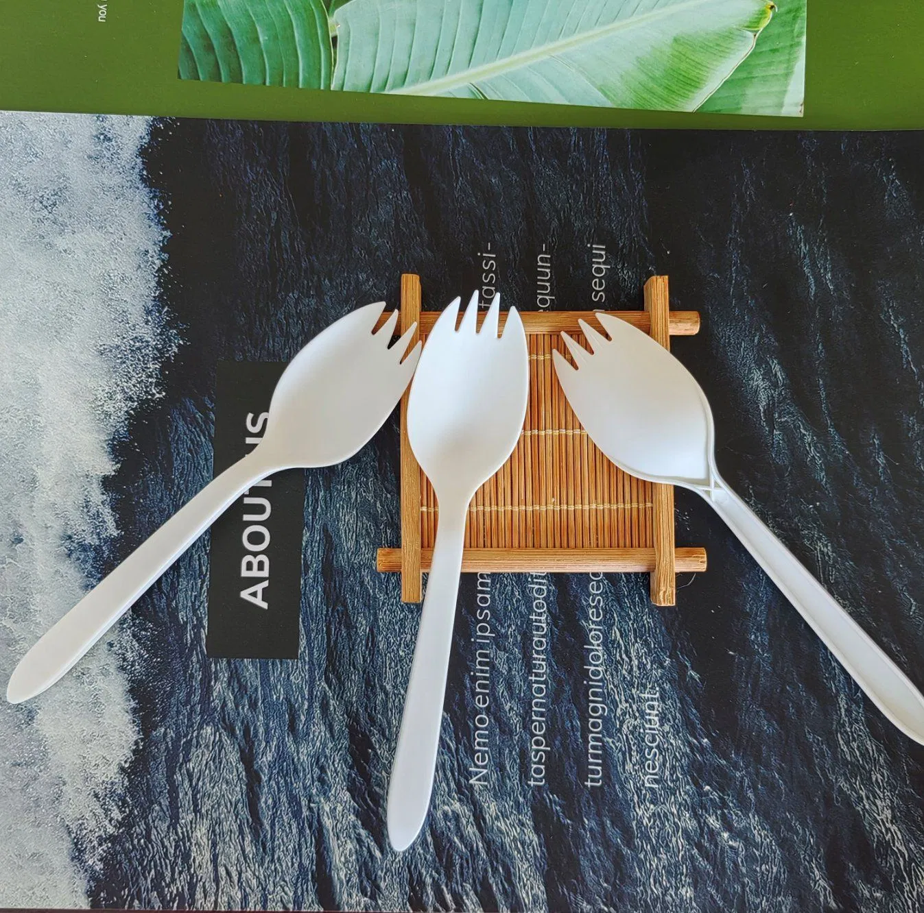 Zero Waste Biodegradable Flatware 100% Home Compostable Cutlery Heavy Duty PLA Fork Spoon