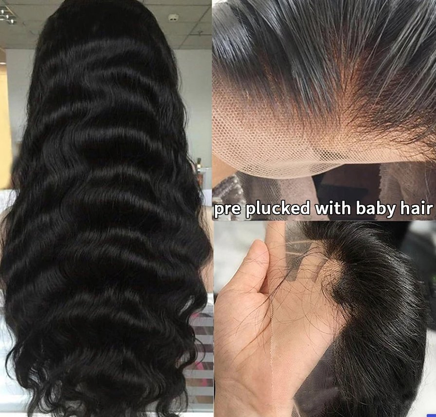 16"Lace Frontal Wig Brazilian Straight Wave Wig Lace Front Human Hair