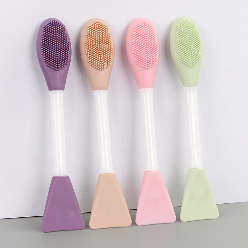 Hot Selling Makeup Dual-Headed Silicone Beauty Tool Shovel-Shaped Mask Brush Clay Mask Applicator Facial Cleansing Brush & Mask Mixing Brush