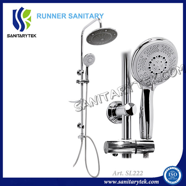 Modern Bathroom Shower Column Chromed Plated Shower Set with Handshower