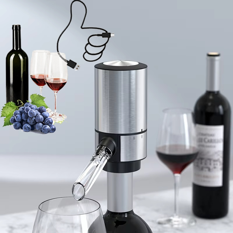 Reusable Rechargeable Battery Operated Stainless Steel Electric Wine Aerator Pourer for Belle Glos Wines Ben Marco