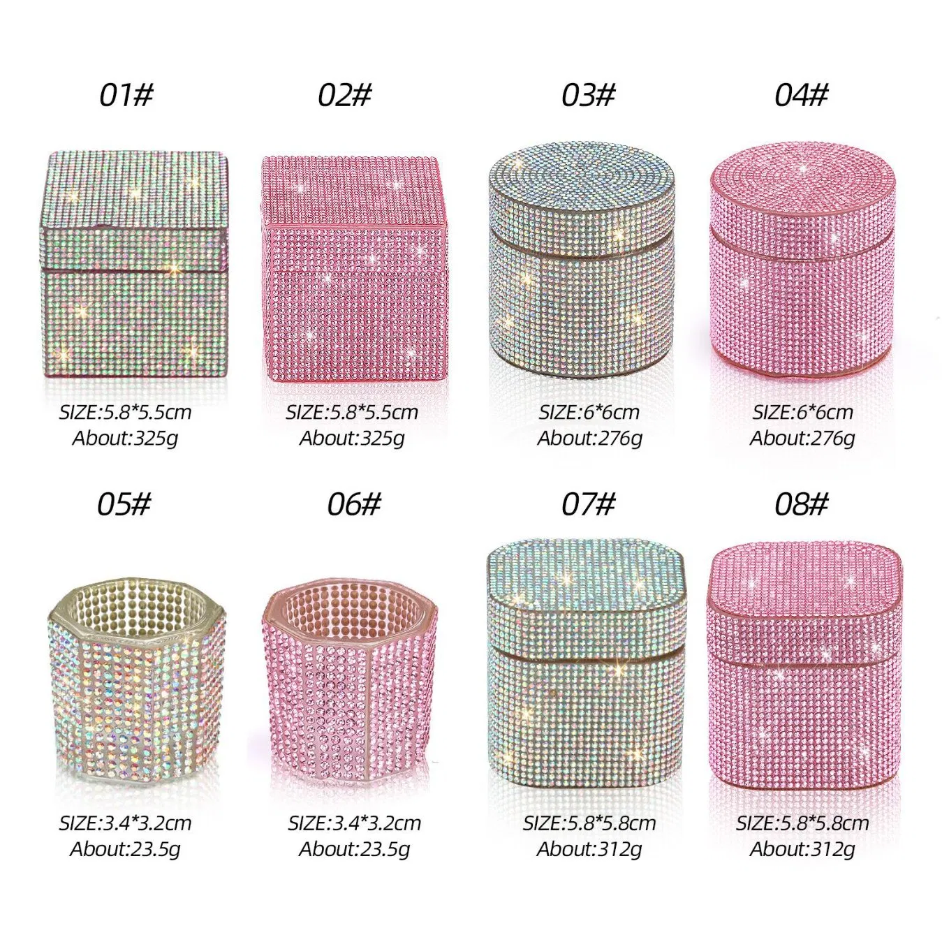 New Design Nail Crystal Cup with Diamond Brush Pen Washing Glass Cup