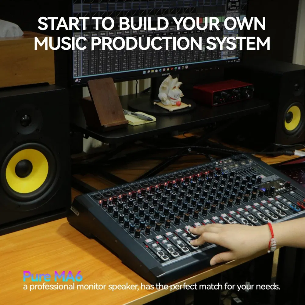 Chordio Ma6 Monitor Speaker with Built-in Class Ab Analog Amplifier for Pure Sound