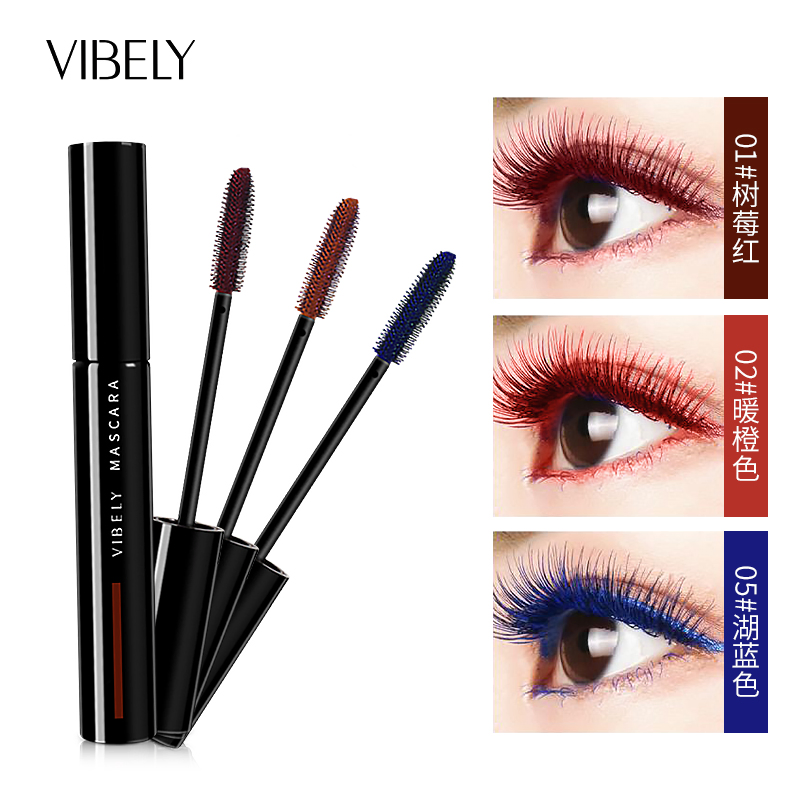 Colorful Waterproof Long Lasting Curling Thick Lengthening Eyelash Blue Red Mascara