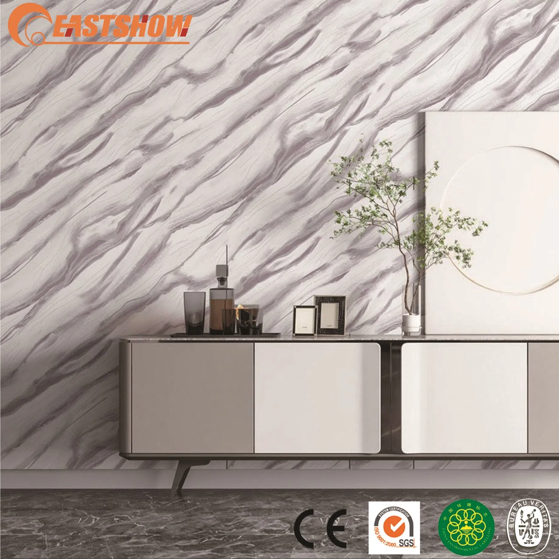 Modern Texture Elegant Vinyl Wallpaper 3D Minimalist Curve Water Ripple Wallpaper Three-Dimensional Geometric Line Wallpaper