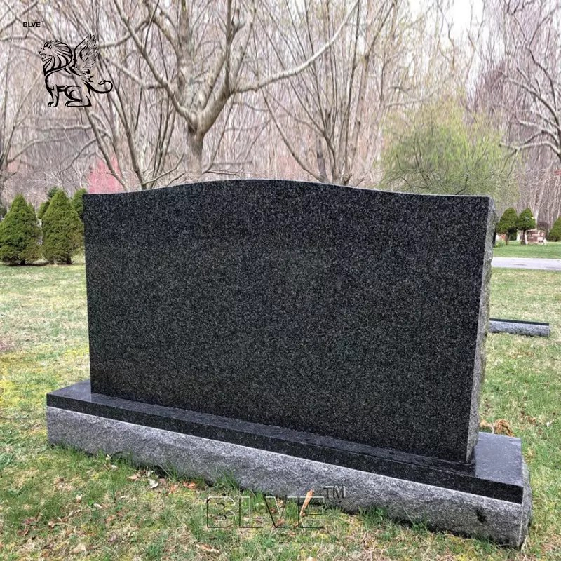 Factory Wholesale Modern Design Black Color Granite Monument Large Solid Natural Stone Tombstone